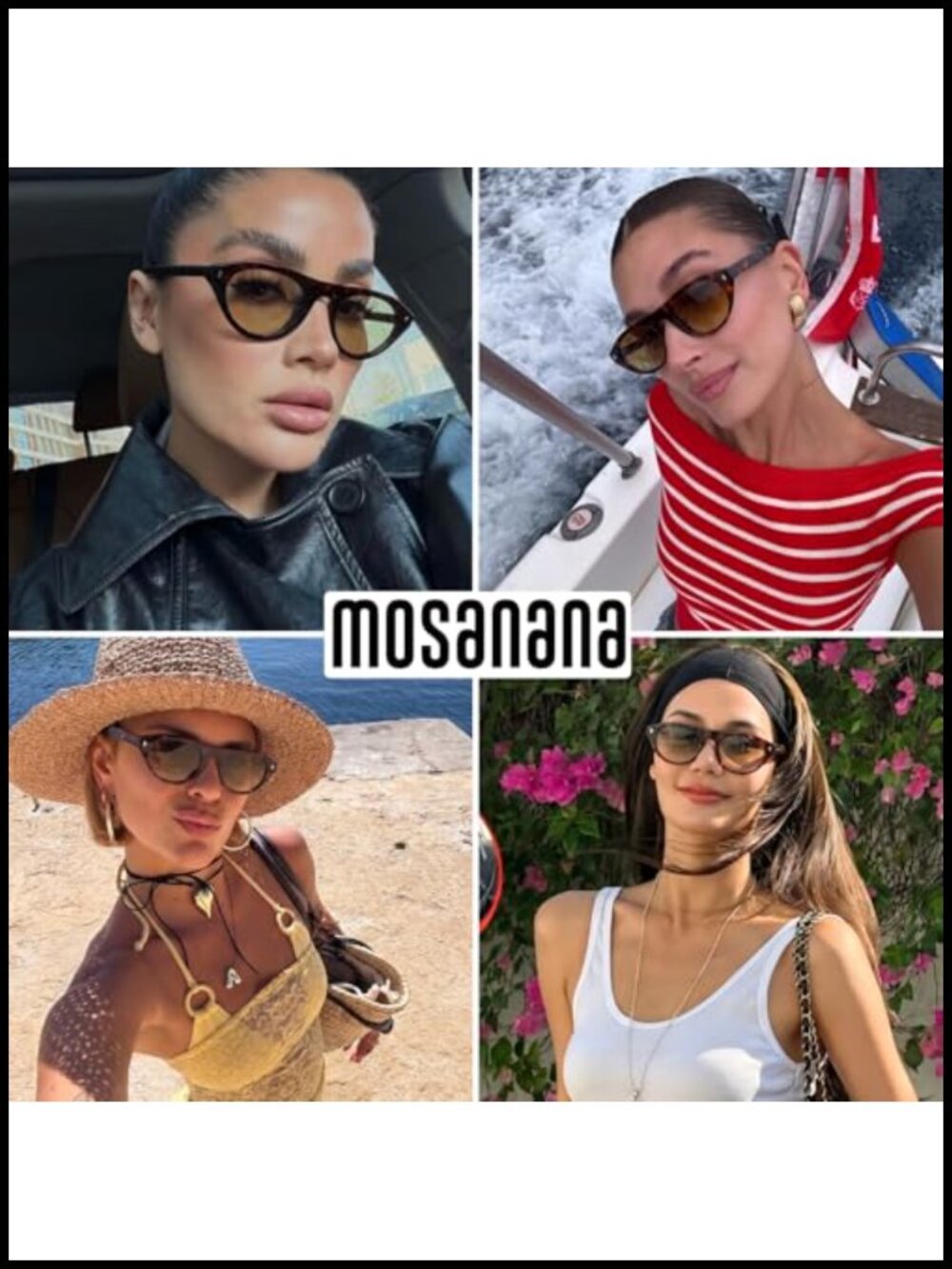 Retro Cat Eye Oval Sunglasses for Women UV400 Protection Vintage Style - Picture 2 of 6